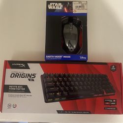 HyperX Origins65 Wireless Gaming Keyboard x Disney Darth Vader 14 Button Wired Gaming Mouse Bundle