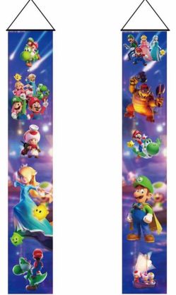 Super Mario galaxy hanging banner