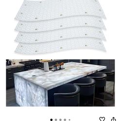Blusun 4-Pack Soft LED Backlight Panel Sheet, Dimmable LED Flexible Transparent Film Screen For Backlit Translucent Stone/Marble/Onyx/Quartz Counterto