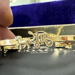 Authentic COACH Gold Tone Horse And Carriage Cuff Bracelet / NEW IN BOX