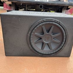Kicker 12 Inch Subwoofer With Qbomb Box And Kicker 2 Channel Amp 