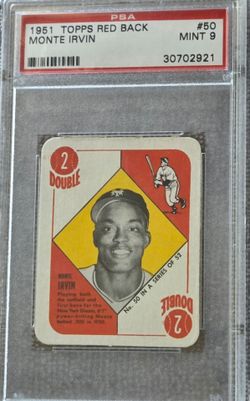 1951 Topps Red Back PSA 9 MINT Legend HOF Monte Irvin lot of 2 pop 50 read in description