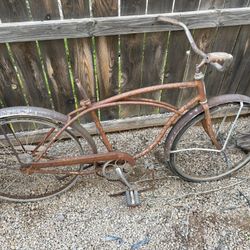 Vintage Rusty Schwinn Typhoon American Coppertone 26in Boys Bike S7 Wheels Garden Art