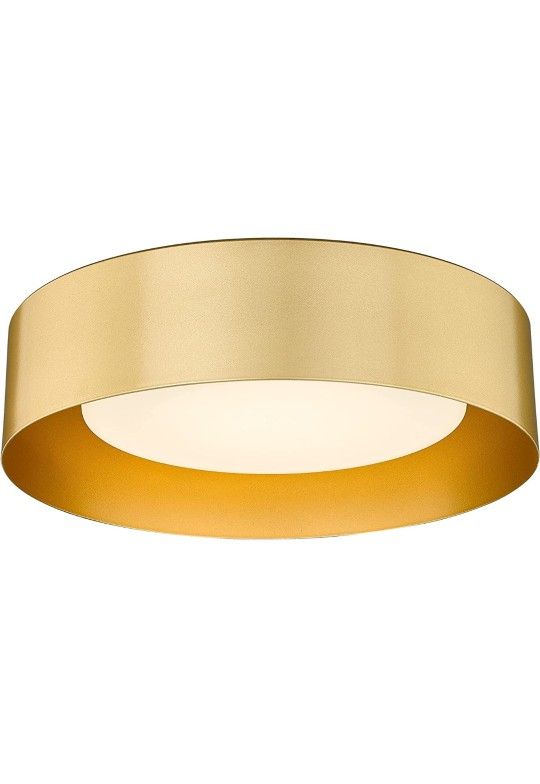 AUTELO Gold Flush Mount Ceiling Light, LED 14" Ceiling Mount Light Fixture