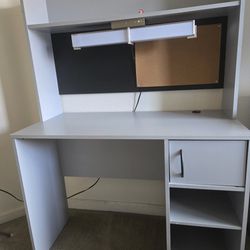 Gray Student Desk With Hutch