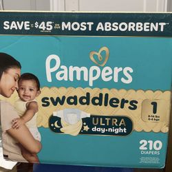 Pampers Swaddlers Diapers, Size 1