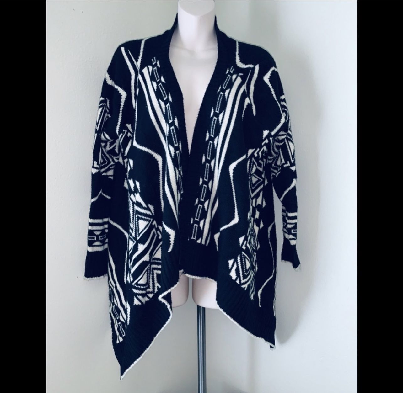 36 Point 5 Tribal Shawl Hem Cardigan Sweater For Sale !!!