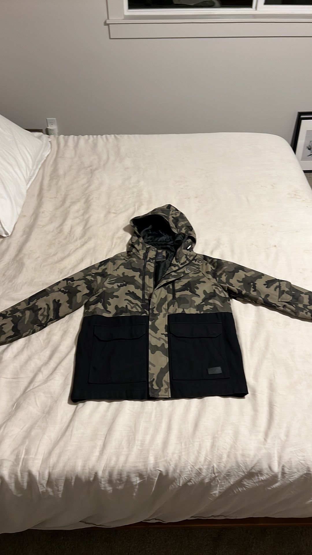 Zara Man Black And Camo Jacket