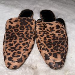 A New Day Women's Shoes Size  7 Leopard Print Flats Slides 