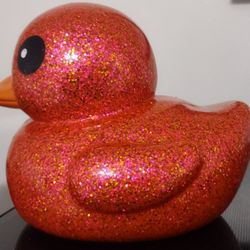 Red 6.0 Inch large-Giant Glitter Rubber Duck Big Glitter  Sparkly Duck.