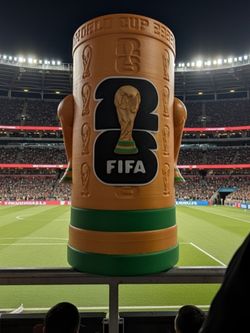 World Cup 2026 Beer Can Holder - Holds 16oz Cans | Gold & Green Soccer Koozie