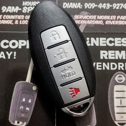 $120 in Pomona/Upland | Infiniti Nissan 4-Button Push Start Key Copy (Rogue, Pathfinder, Sentra, Maxima, Altima, 370z, G35, G37, QX50, QX60)