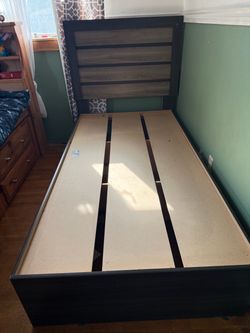 Twin bedframe with storage and dresser