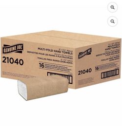 Genuine Joe Multi-Fold Natural Paper Towels - 16 Pack, 250 Sheets Each