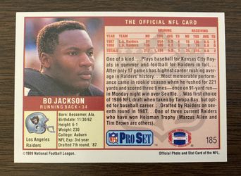 LOT OF 30 BO JACKSON 1989 PRO SET FOOTBALL CARDS # 185 LOS ANGELES RAIDERS  “BO KNOWS” for Sale in Montebello, CA - OfferUp