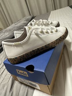 Kids White Leather Keds