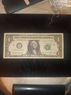 US One Dollar Bill Federal Reserve Note