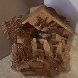 Wood Nativity Decoration 