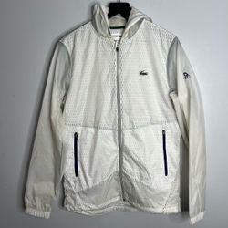 Lacoste x Novak Djokovic Training Windbreaker Tennis Jacket Mens Medium White