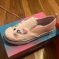 Brand New Pink Cat Slip On Tennis Shoes