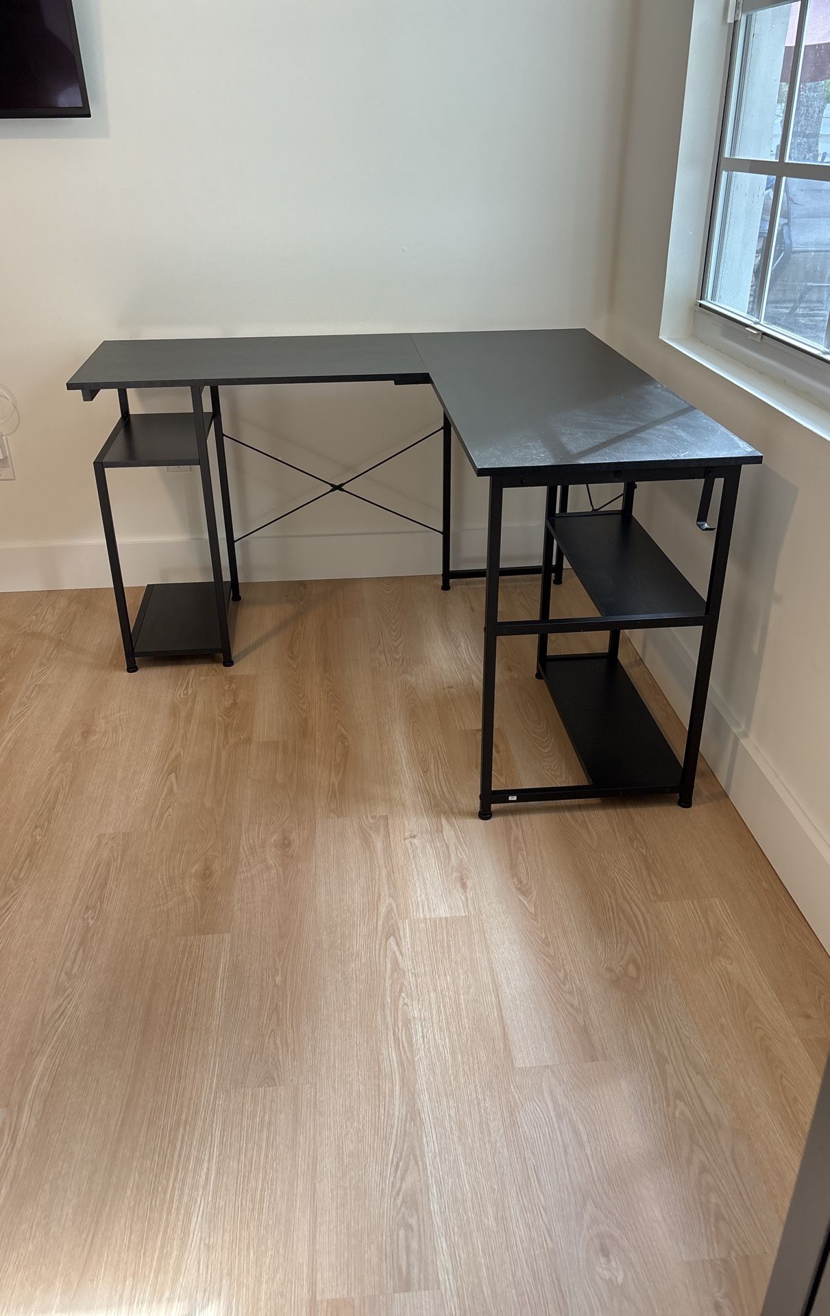 L Shaped Desk Dark Espresso Color