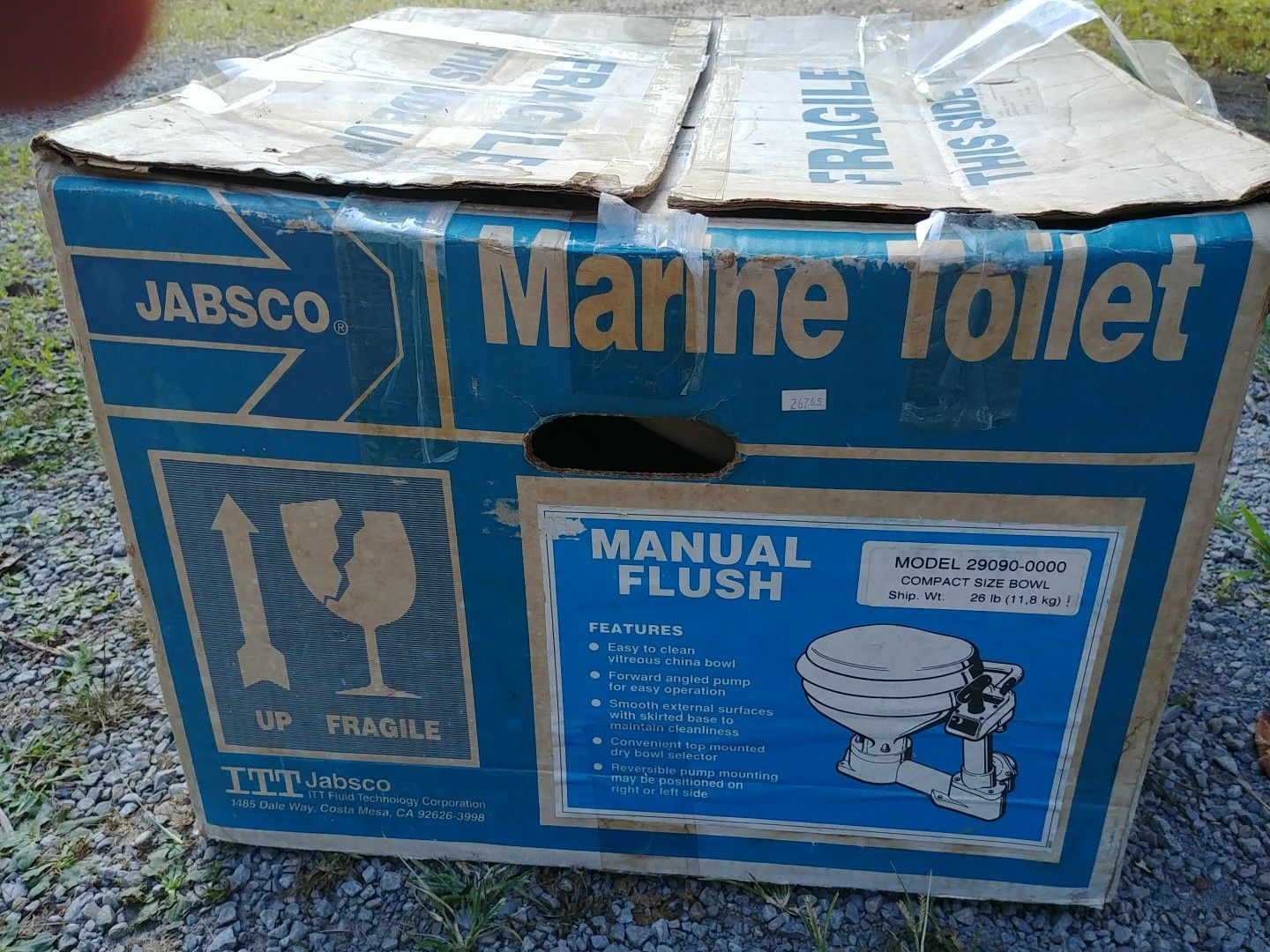 Unused boat toilet