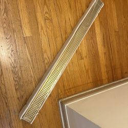 Linear Shower Drain, 42 Inch Gold Shower Drain with Removable Square Hole Cover Grate, Bathroom Modern 304 Stainless Steel Brushed Gold Shower Floor D
