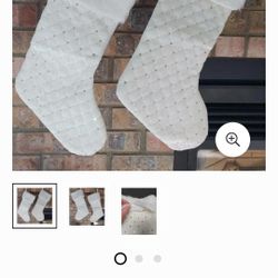 White Fut Trimmed Christmas Stockings 21 Inch 