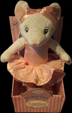 Angelina Ballerina 14" POSEABLE Plush Mouse w/DVD-Sababa Toys 2005-NIB