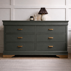 Modern two tone deep green dresser /  TV stand / nursery / credenza