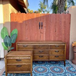 Dresser, Night Stand, Furniture, Bedroom Set, Vintage
