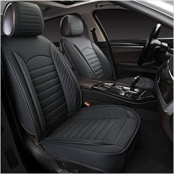 Car Seat Covers 2 PCS Front Seats, Waterproof Napa Leather Automotive Seat Protector for Cars SUV Truck Sedan, Universal Anti-Slip Car Seat Cushion In