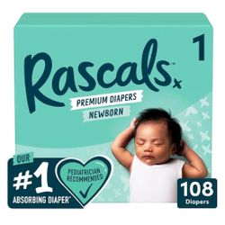 Two NEW Rascals Premium Newborn Diapers