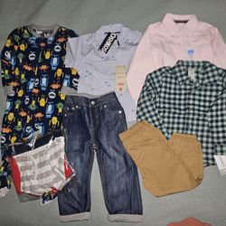 Baby Boy Clothes Pants Jeans Levi's Carters Osh Kosh Shirts Size