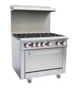MAGIC CHEF_ Commercial -36 Inch Gas Range in Stainless Steel