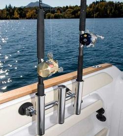 Triple fishing rod stainless steel