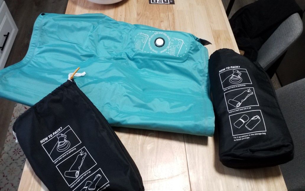 Two Inflatable Compact Camping Mattresses