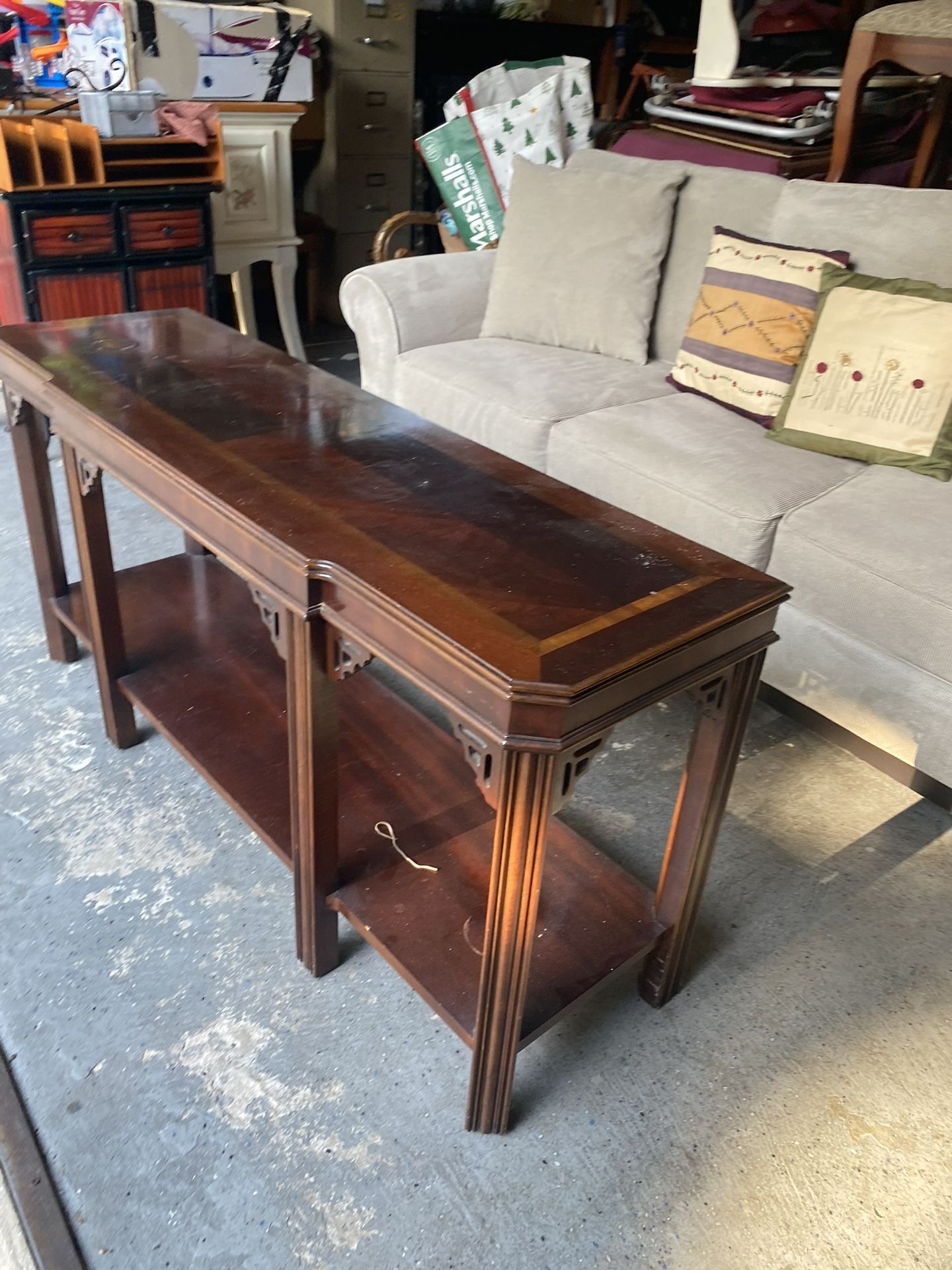 6ft Vintage Wood Console Table