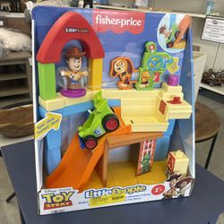 Fisher-Price Little People Disney & Pixar Toy Story Andy's Room Toddler Playset, Woody & RC Vehicle