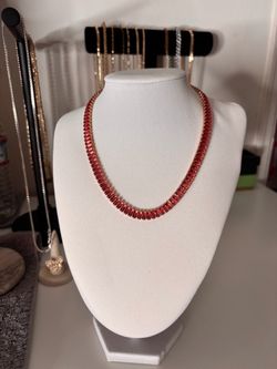 New gold plated baguette necklace