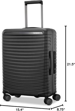 zipperless Samsonite Framelock Max 21" Carry-On Hardshell Luggage – Asphalt Black