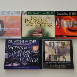 Dr. Wayne Dyer Personel Development Audio CD Programs! Power of Intention, Four Pathways to Success, Higher Awareness, Healing Power & Meditations! NM