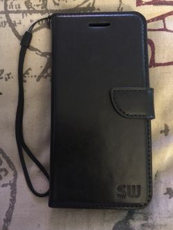 ####••I-PHONE 7 ••Black WALLET-FOLD cell phone CASE####