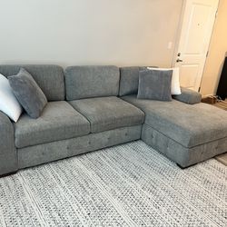 Sectional Sofa w/chaise + Pull out bed + Storage