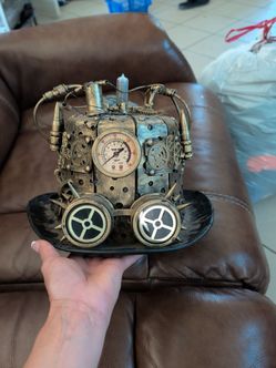 Steam punk hat (gold/bronze) black