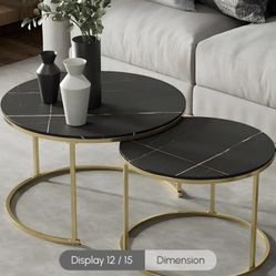 Coffee Table Set - Black Top