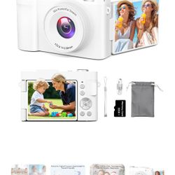 4K Digital Camera for Photography, Small Vlogging Camera with Flip Screen for YouTube, 50MP 16X Zoom, Portable Travel Cameras with 32GB SD Card for Be