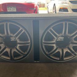 2x 12 Inch Subwoofers W/ Enclosure And Amp