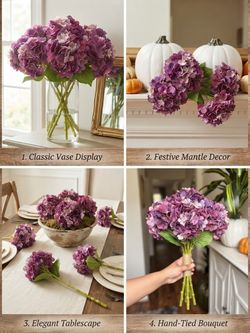 Artificial Purple Hydrangea Stems