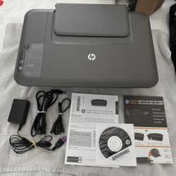 HP Deskjet 1050 All-in-One J410 Printer w/ Power Cable, USB, Driver CD, Manual – Tested